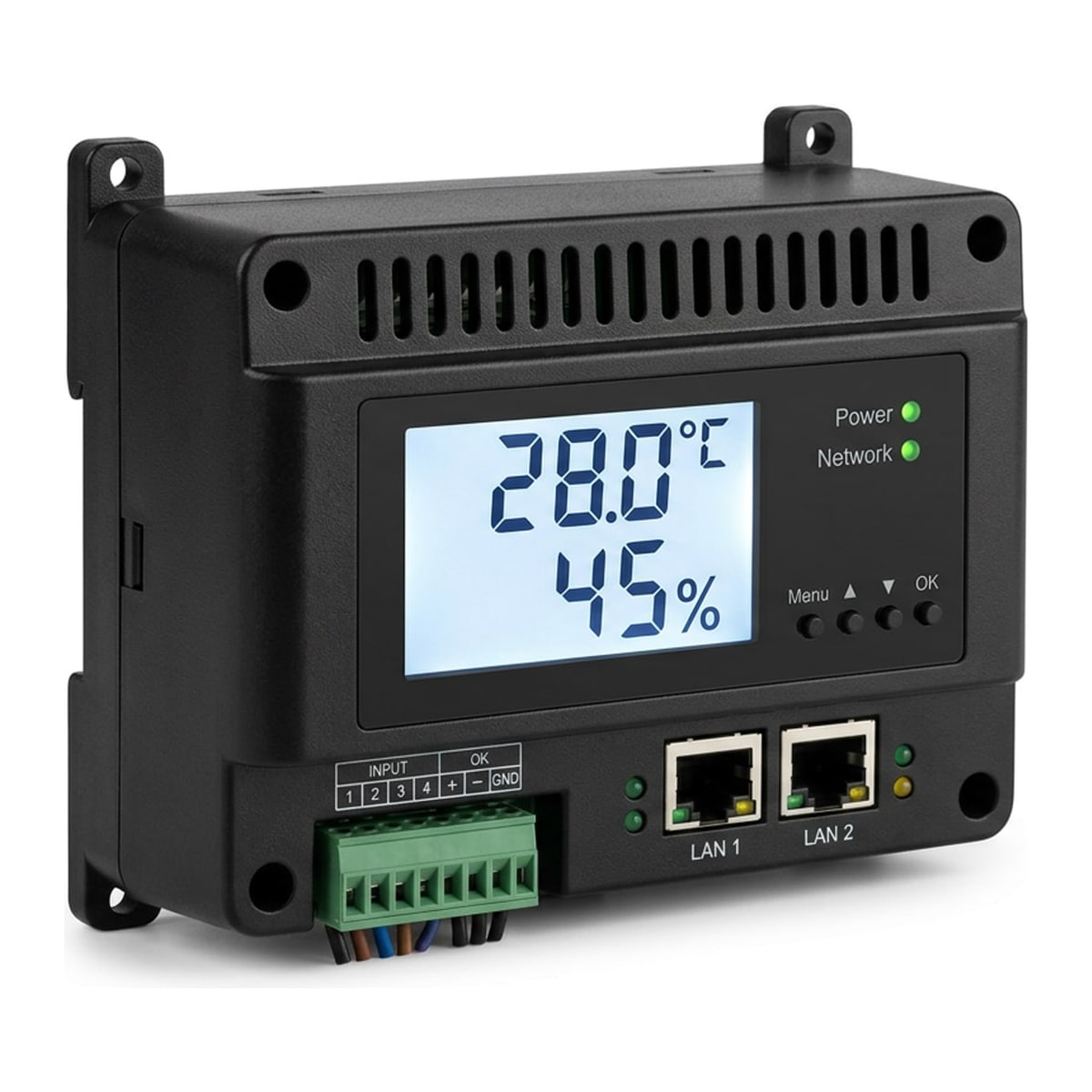 SSENDEN DCS · Colector ambiental con pantalla T/H y 4 entradas