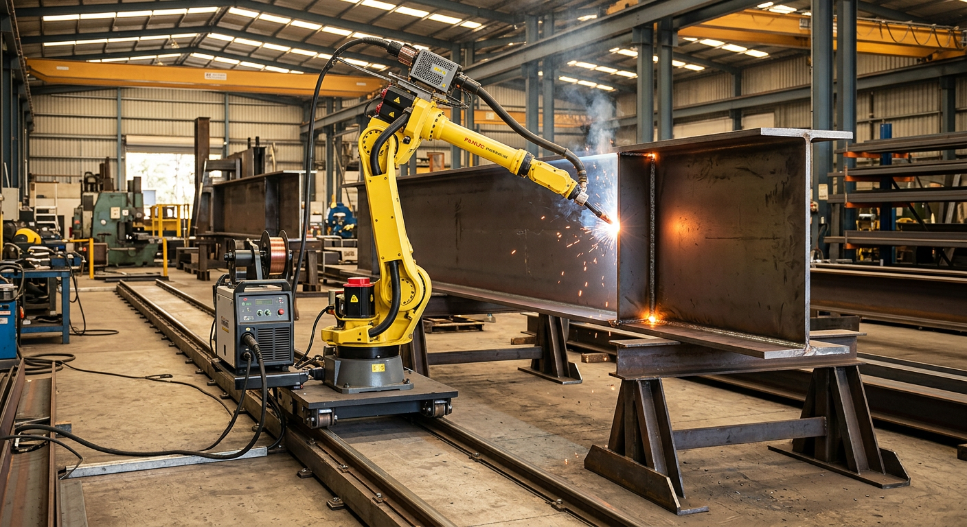 Estación robotizada de soldadura para vigas H y estructura SRC-H